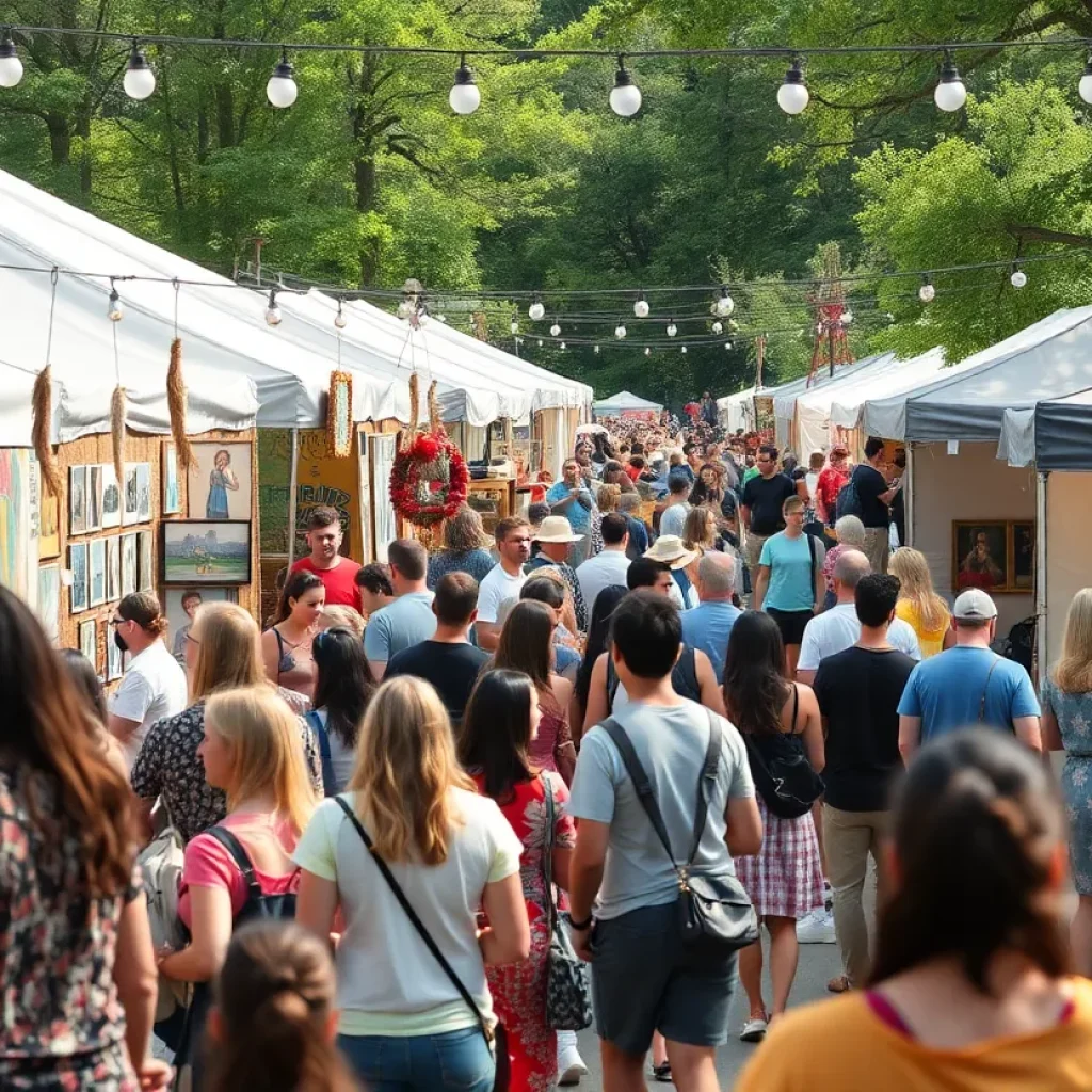 Community gathering at the RAD Resilience art event in Asheville