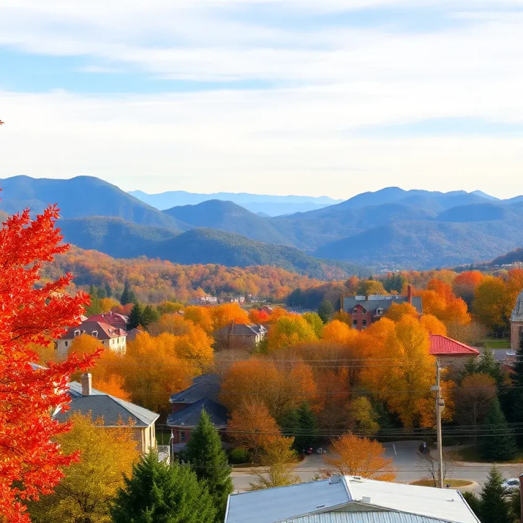 Vibrant autumn foliage in Asheville, North Carolina