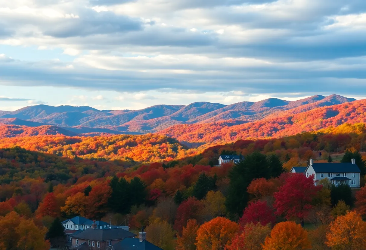 Vibrant autumn foliage in Asheville, North Carolina