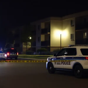 Police investigating a gun discharge involving apartment complex