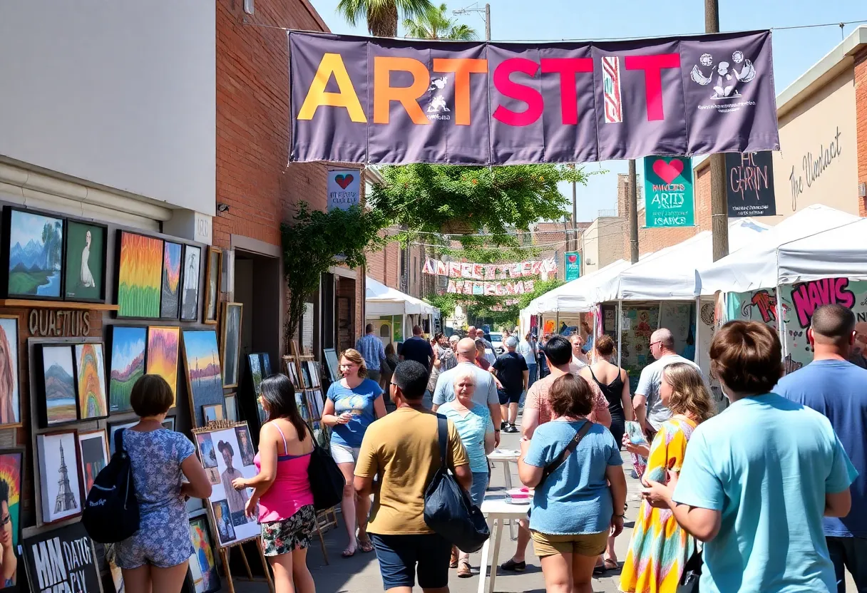 Community members enjoying the RAD Resilience art event in Asheville