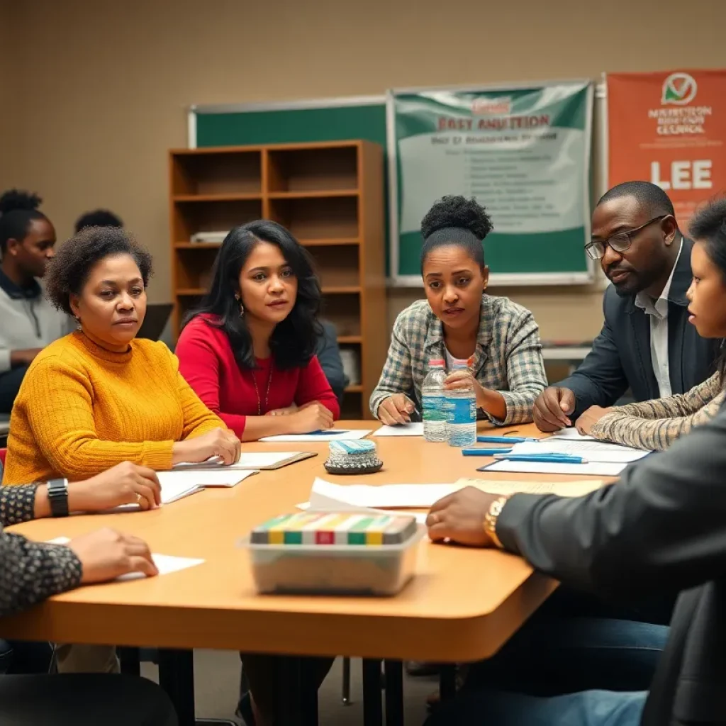 Parents and officials in discussion about school nutrition issues