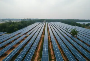 Aerial view of Blue Ridge Power solar installation