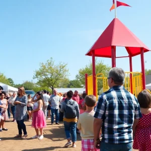 Families enjoying activities at Burton Street Ag Fair