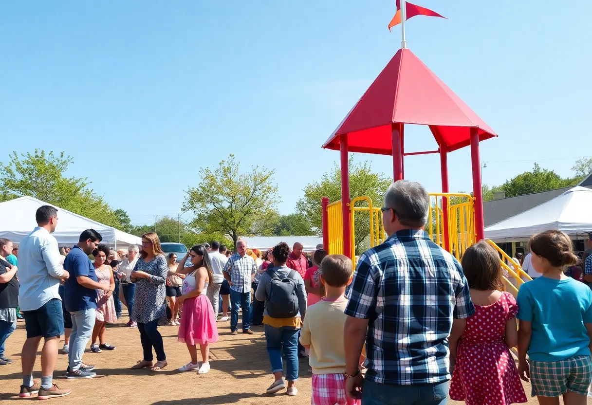 Families enjoying activities at Burton Street Ag Fair