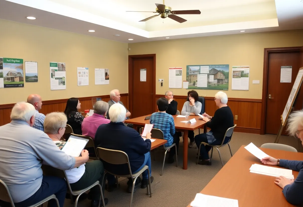 Residents engaged in a discussion about accessory dwelling units in Asheville