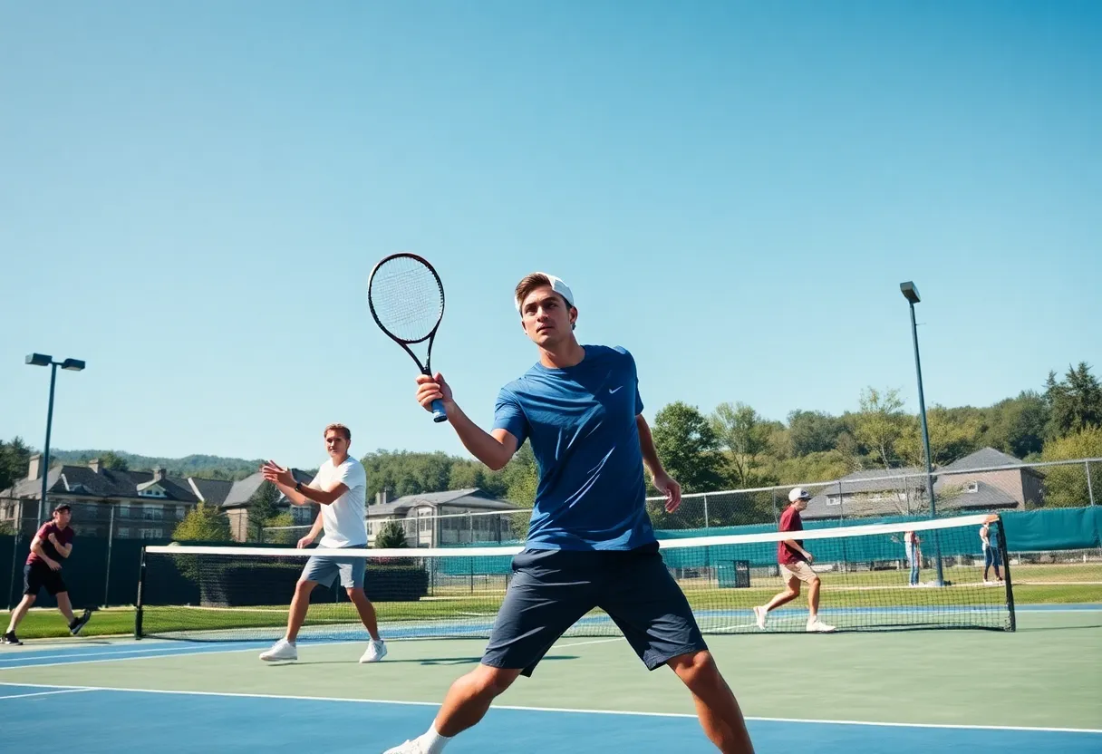 Tennis match at UNC Asheville