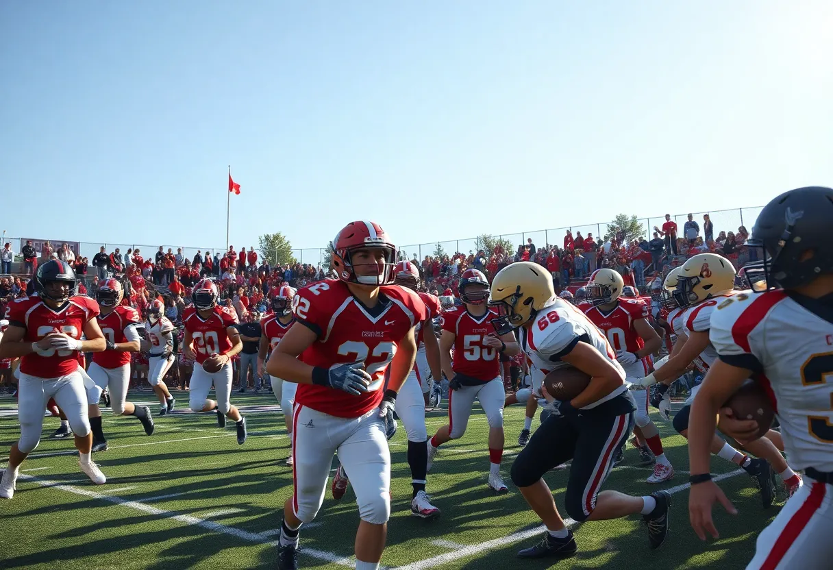 High school football game in action during Friday Football Frenzy