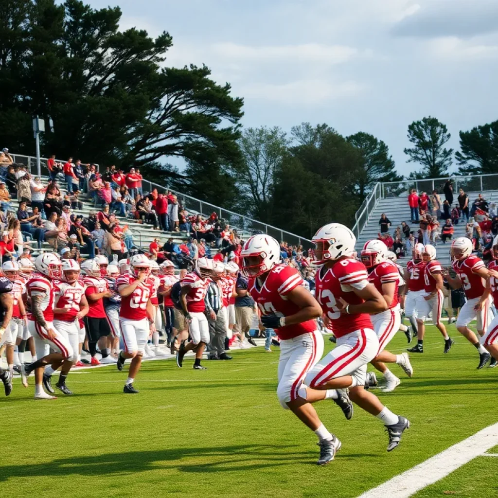 High school football players competing in Asheville