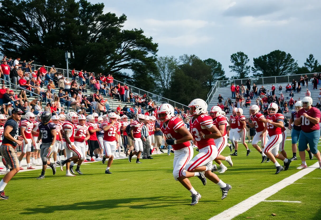 High school football players competing in Asheville