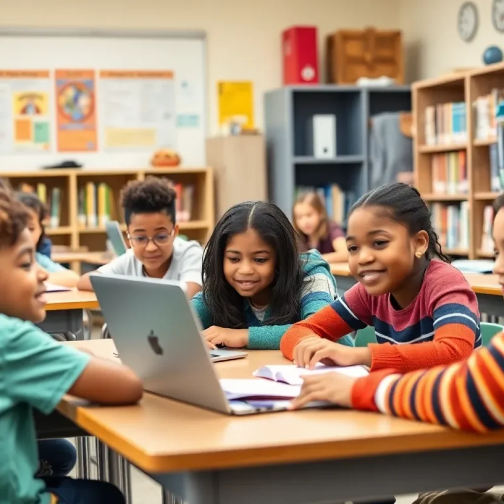 Diverse students engaged in learning in a North Carolina classroom.