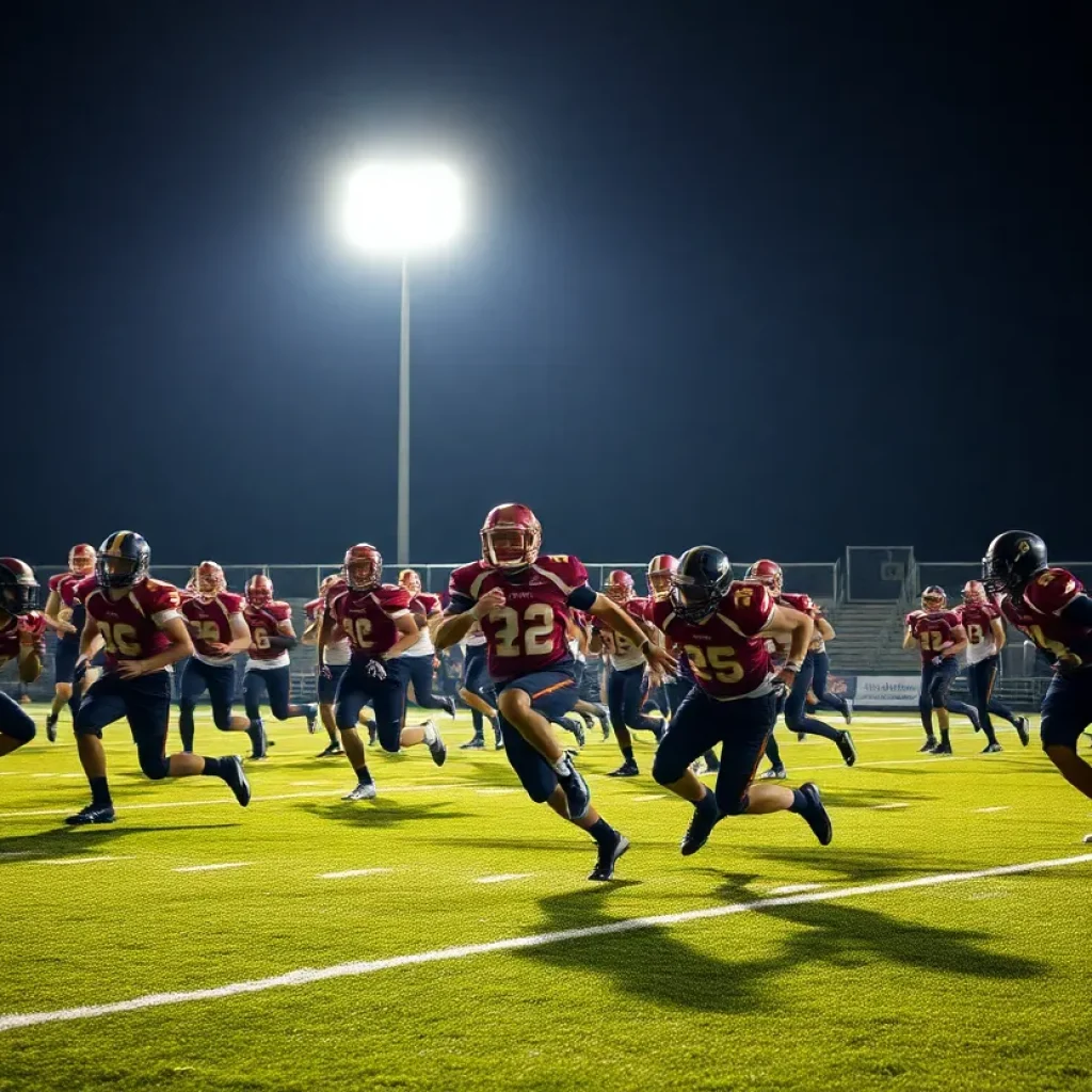 High school football game in North Carolina