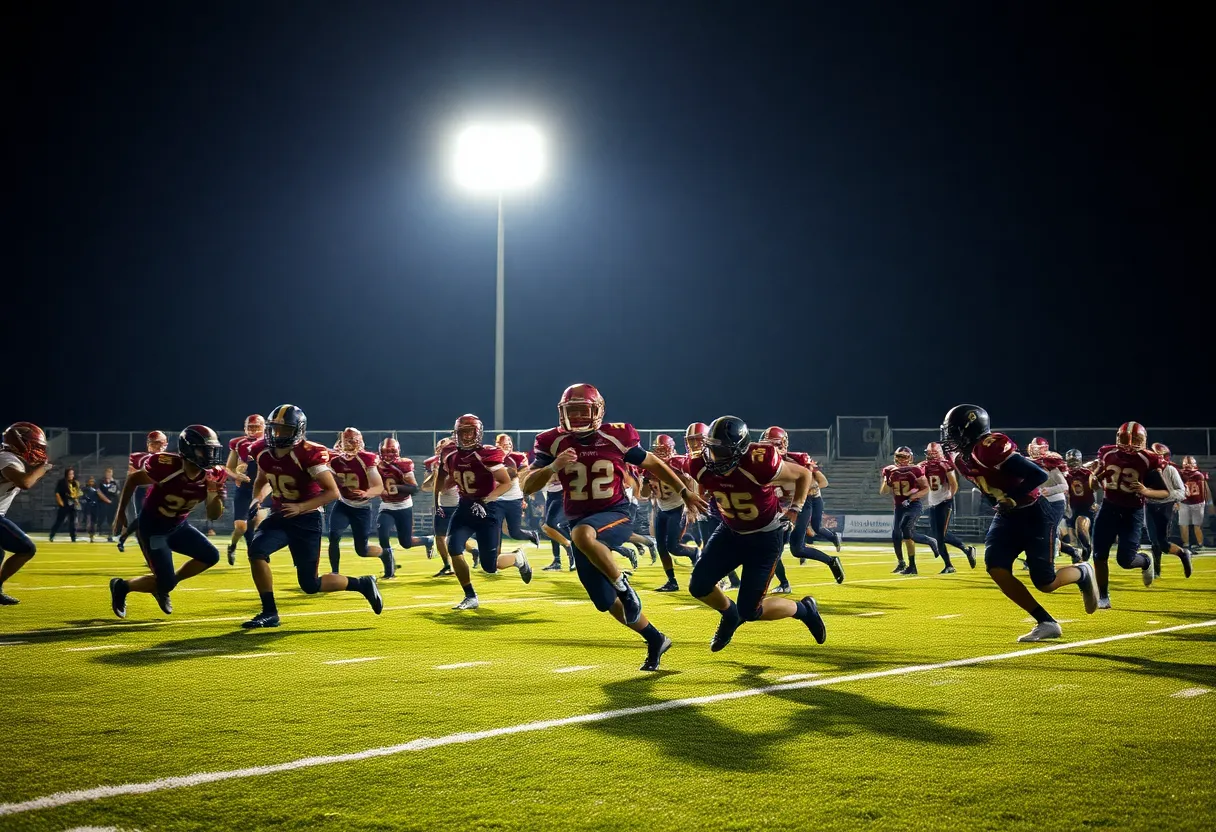 High school football game in North Carolina