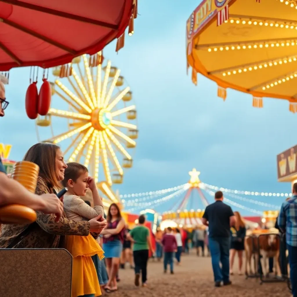Families enjoying activities at the North Carolina Mountain State Fair