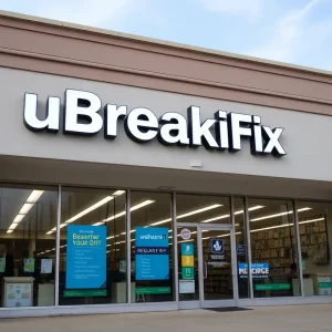 Exterior view of uBreakiFix store in Woodfin, NC