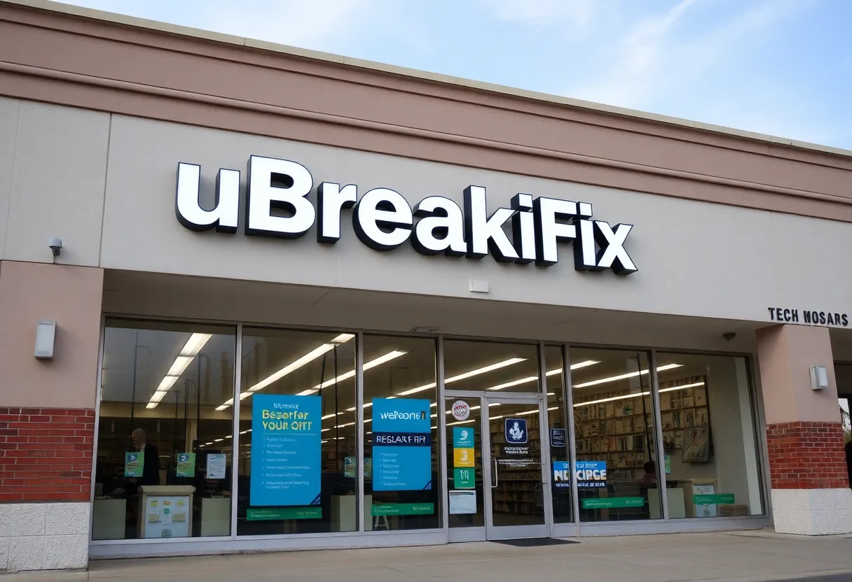 Exterior view of uBreakiFix store in Woodfin, NC