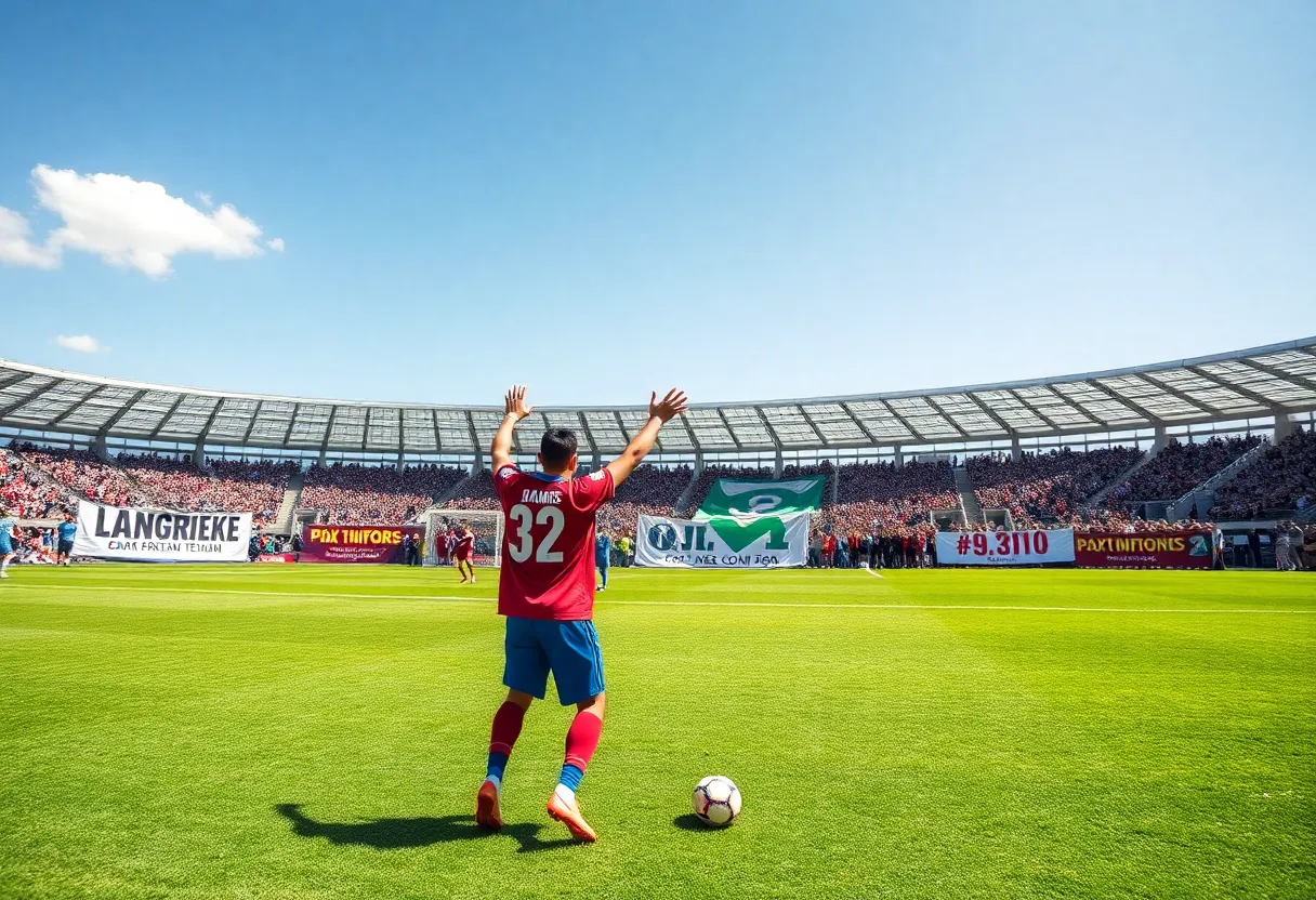 Fans celebrating UNC Asheville men's soccer victory