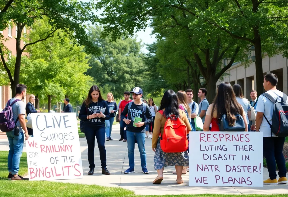 Students studying outdoors on UNC Asheville campus
