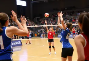 UNC Asheville volleyball team competing against USC Upstate