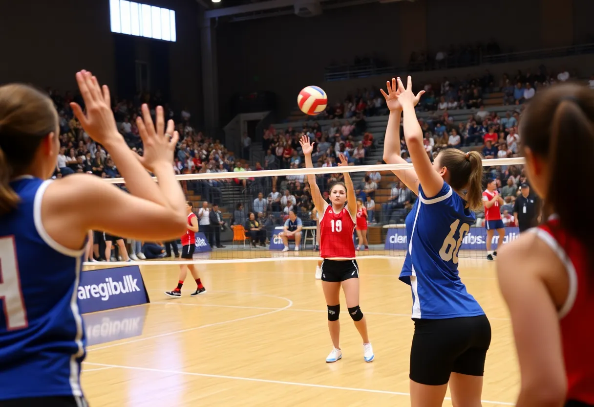 UNC Asheville volleyball team competing against USC Upstate