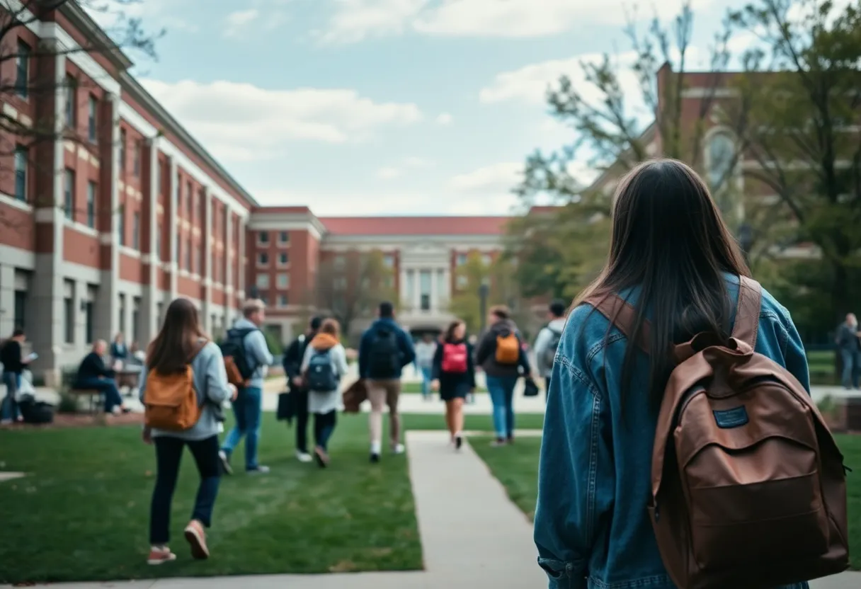 Students studying on the UNC campus