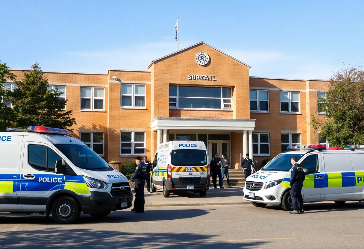 Emergency response at Asheville High School during a bomb threat