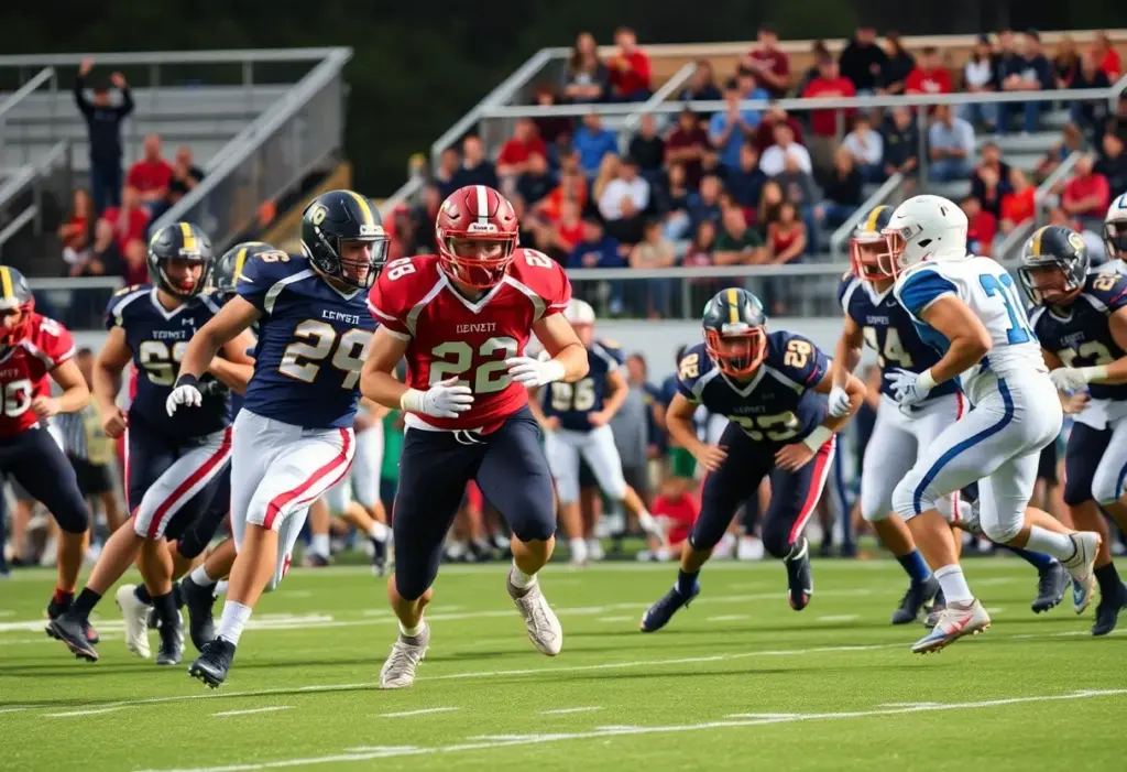 Players in action during Asheville high school football game