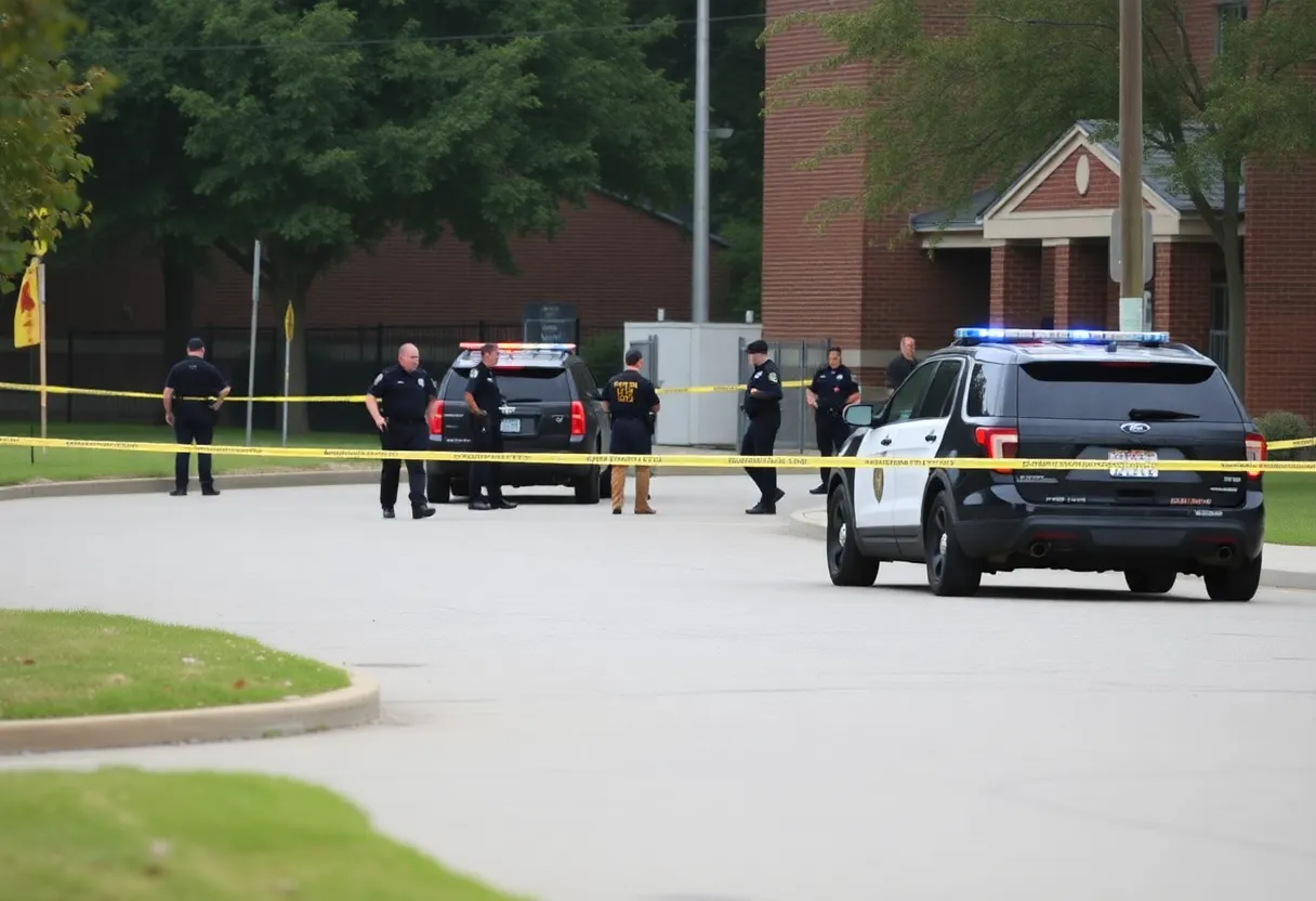 Police presence at Asheville High School during bomb threat investigation
