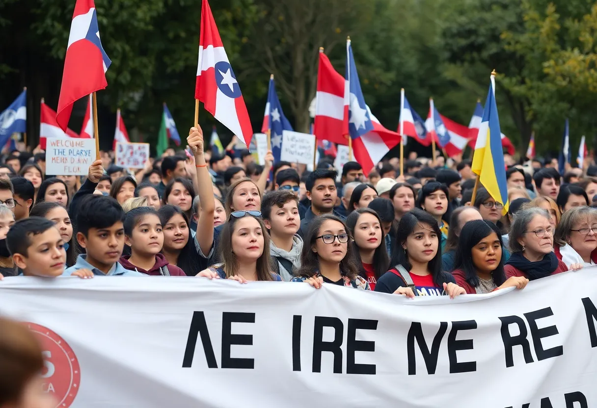 Young supporters gather for a memorial honoring Charlie Kirk's legacy.