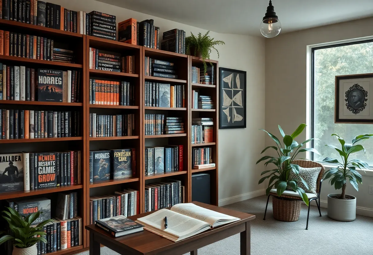 Chiropractic office filled with books and a writing nook