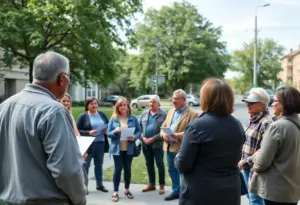 Residents attending a community meeting about affordable housing in Asheville