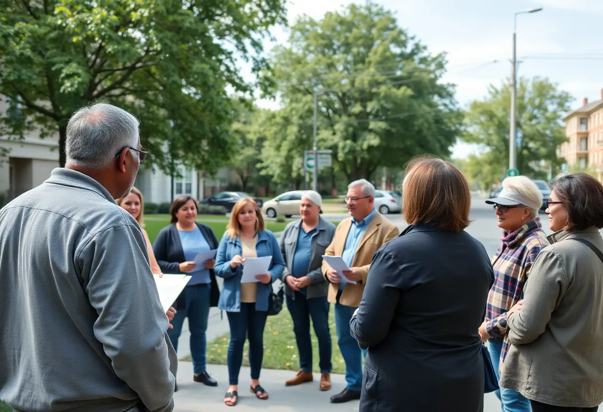 Residents attending a community meeting about affordable housing in Asheville