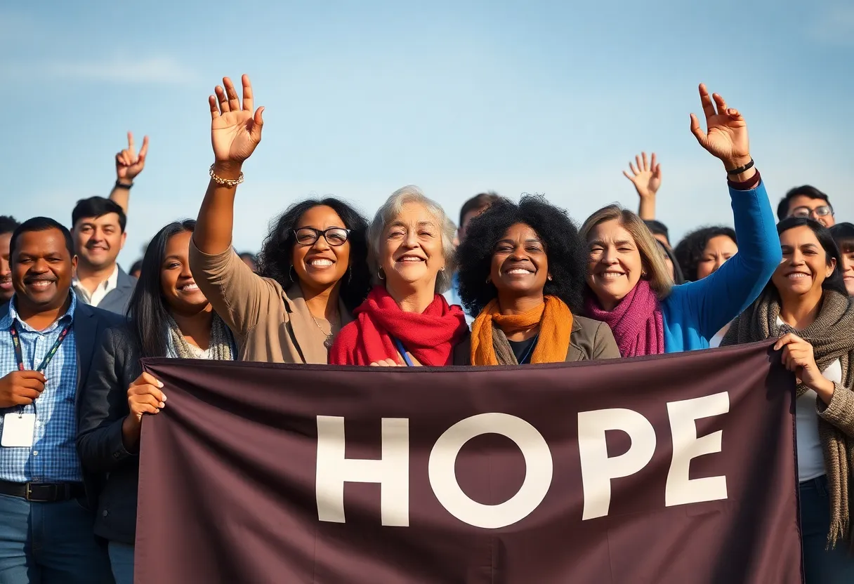 Erika Kirk addressing supporters at a Turning Point USA event.