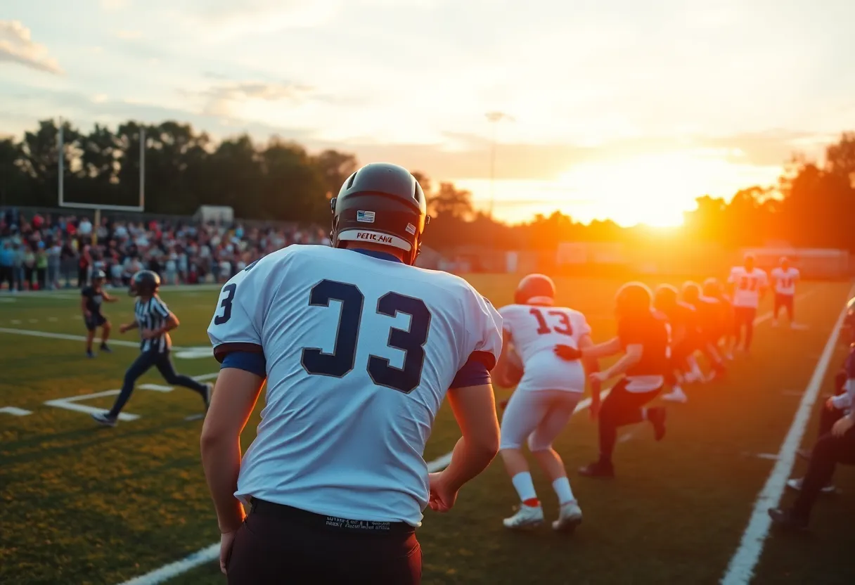 High Point Christian Academy Cougars facing South Wake Lions on the football field