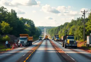 Construction of Interstate 26 Connector in Asheville