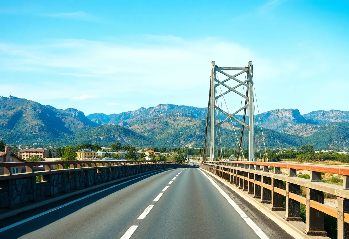 Newly constructed bridge over I-26 in Asheville, North Carolina