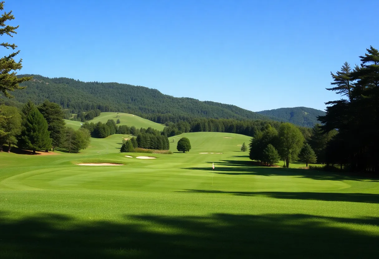 Golf course during a collegiate tournament