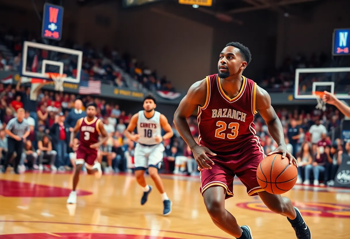 UNC Asheville men's basketball team during a game