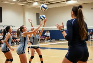 Volleyball match between UNC Asheville and Winthrop