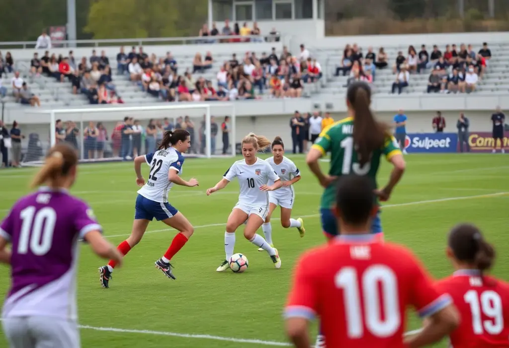 UNC Asheville Women's Soccer team playing against Longwood University