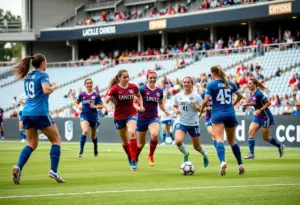 UNC Asheville women's soccer players in action during a match