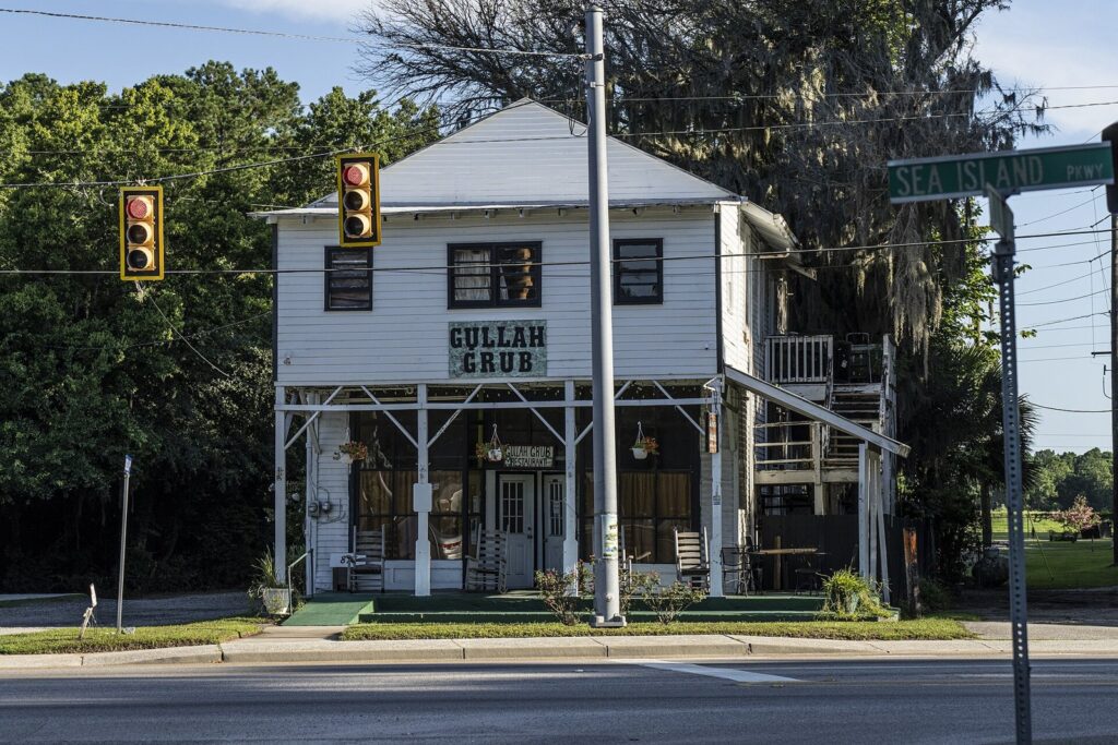 Small business storefront on a corner