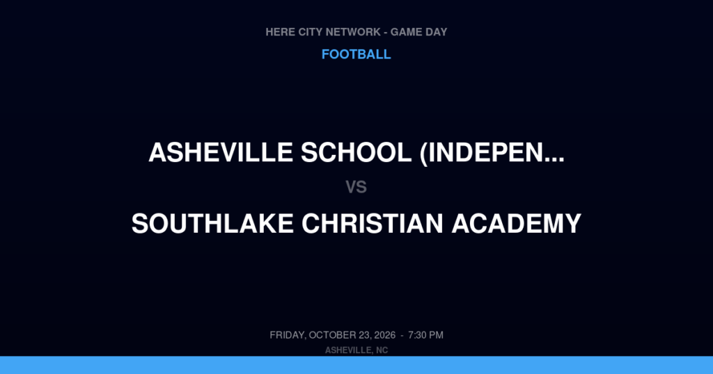 Asheville School (Independent) vs. SouthLake Christian Academy — Football Game Day — Huntersville, NC — Oct 23, 2026