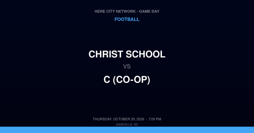 Christ School vs. C (CO-OP) — Football Game Day — Concord, NC — Oct 29, 2026