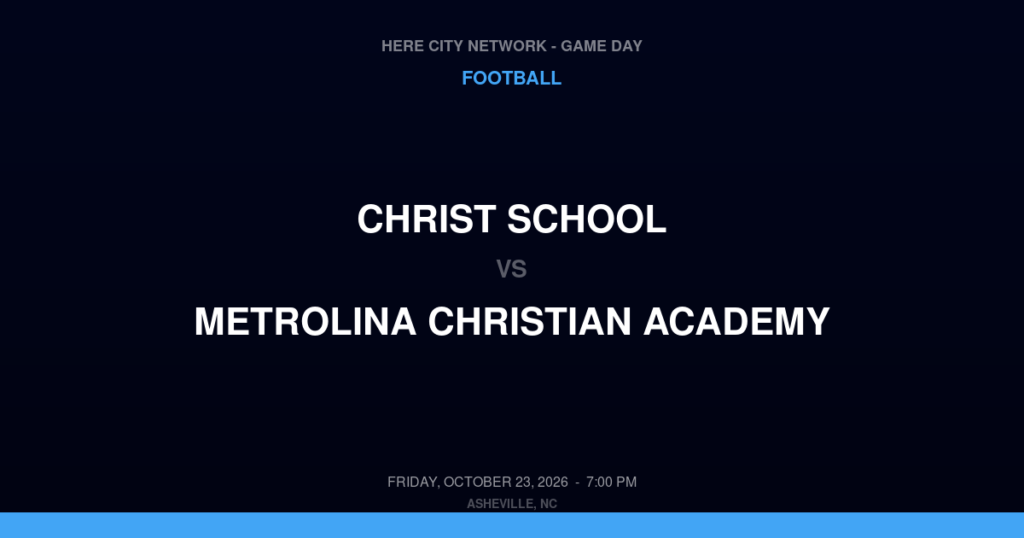 Christ School vs. Metrolina Christian Academy — Football Game Day — Indian Trail, NC — Oct 23, 2026