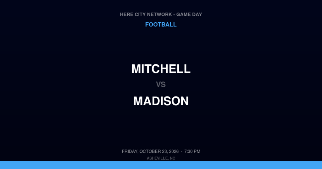 Mitchell vs. Madison — Football Game Day — Marshall, NC — Oct 23, 2026