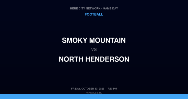 Smoky Mountain vs. North Henderson — Football Game Day — Hendersonville, NC — Oct 30, 2026